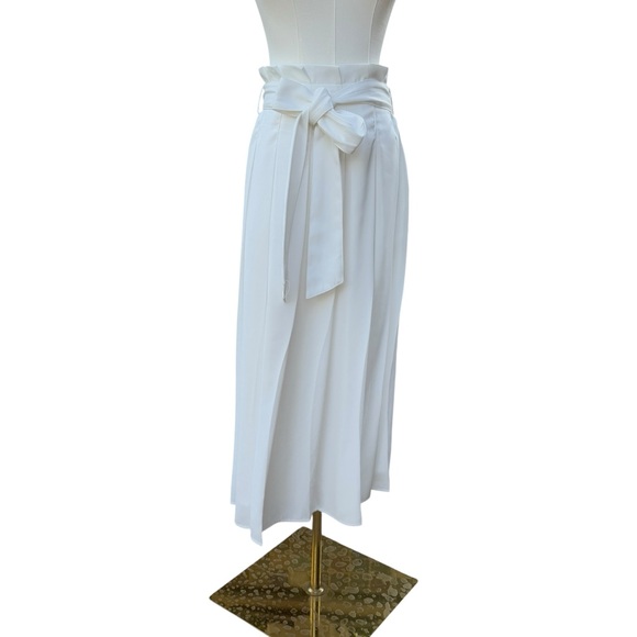RIENDA | NEW White Skirt with Pleated Waist and Tie Front | Size M - Picture 1 of 15